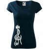 Husľový kľúč gitara - Dámske tričko Pure - L ( Tmavomodrá (veľmi tmavá - skoro čierna) )