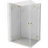 Mexen Lunar-F Duo, skladací sprchový kút 75 x 70 cm, 8mm číre sklo, zlatý profil, 836-075L-070P-50-00