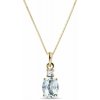 Náhrdelník zo žltého zlata s akvamarínom a diamantom KLENOTA N0361043