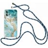Kryt TopQ Motorola Edge 30 Fusion Marble tyrkysový so šnúrkou 98547