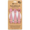 PETITEMARS PETITE&MARS Set 3 ks silikónových tréningových lyžičiek Take&Match Dusty Rose 6m+