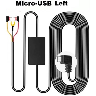 Micro USB Hard Wire Kit pro Xiaomi Yi Dashboard Napájení kamery i pří vypnutém motoru Levé zahnutí konektoru: Left Bend