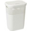 Kinekus Kôš na špinavé prádlo plastový, 42x34x58cm, 60L, imitácia ratanu, biely