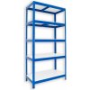 Kovový regál do špajze Biedrax 50 x 90 x 180 cm, modrý - 5 políc biele lamino 12mm