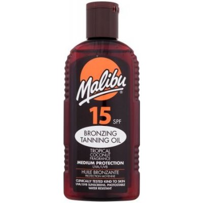 Malibu Bronzing Tanning Oil SPF15 bronzujúci opaľovací olej s kokosovou vôňou 200 ml