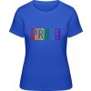 Premium Tričko - Dúhový nápis - PRIDE - Royal - XXL - Dámske