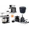 MEGAKOMBO Kuchyňský robot BestBerg BBR-2000BK + 15dílná sada nádobí BBN-1015A + Nízkosacharidový rýžovar BBRC-100 + Pákový espresso kávovar s napěňovačem BBCF-2032