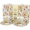 Duo Porcelánová šálka na nohe s podšálkou English Roses White 2 x 90 ml