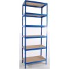 Kovový regál Biedrax 35 x 90 x 240 cm, modrý - 6 políc MDF