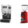 Gaggia New Classic E24, stainless steel + Eureka Atom W 75, ferrari red