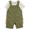 CARTERS CARTER'S Set 2dielny tričko kr. rukáv, kraťasy na traky Green Dino chlapec 3m