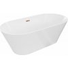 Mexen Luna Slim voľne stojaca vaňa 170 x 75 cm, biela, prepad ružové zlato - 52041707500-60