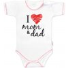 Body krátky rukáv Baby Nellys, I love mom & dad, veľ. 68