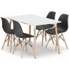 Jedálenský stôl ADRIA biely so štyrmi stoličkami OSAKA čierne