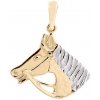 Prívesok HLAVA KOŇA z kombinovaného zlata