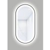 Oválne LED zrkadlo do kúpeľne s osvetlením OVAL LINE PREMIUM 100 x 50 cm v čiernom ráme