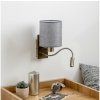 Brilagi - LED Nástenná lampa NUBILA 1xE27/25W/230V + LED/3W mosadz/šedá BG1557+BG1582 + záruka 3 roky zadarmo