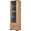 Cama Meble Vitrína SOHO S1 dub sonoma/biely lesk drevotriesková doska 60 cm x 192 cm x 41 cm