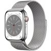 Apple Watch 8 GPS + Cellular 45mm Silver Stainless Steel Case with Silver Milanese Loop MNKJ3CS/A - Smart hodinky