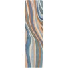 Modrý ručne tkaný vlnený behúň 60x230 cm Abstract Flow – Flair Rugs