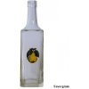 Saverglass sas Fľaša Boston - 0.70 bezfarebná + obtisk hruška žltá 2 listy