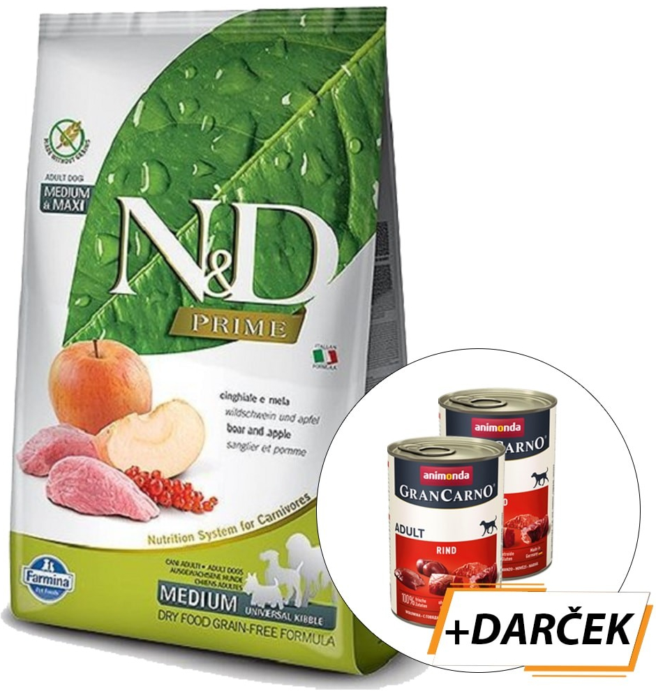 N&D Grain Free Dog Adult Boar & Apple 12 kg