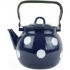 Smaltovaný čajník 3,5 l – modrý bodkovaný retro čajník KLC na indukciu a plyn