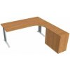 Hobis Pracovný stôl Flex, ergo, ľavý, 180x75,5x200,0 (80x40) cm, jelša/kov