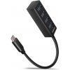 AXAGON HUE-M1C, 4x USB 3.2 Gen 1 MINI hub, kovový, kábel USB-C 20cm