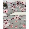 Bavlnené posteľné obliečky Sakura – sivá 140x200/70x90 cm, 100 % bavlna, zips