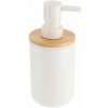 TENDANCE Dávkovač mydla Besson, biela/s drevenými prvkami, 300 ml