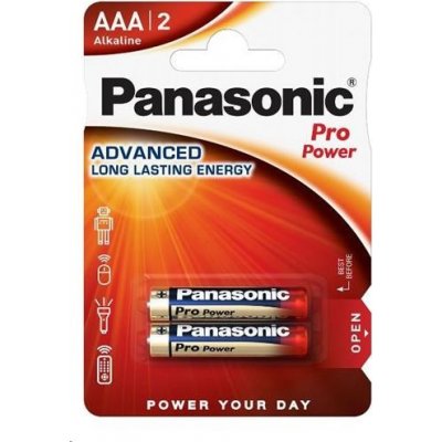 PANASONIC Alkalické baterie Pro Power LR03PPG/2BP AAA 1,5V (Blistr 2ks)