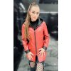 Max Original Leather dámsky kožený polokabát 8080 short red/black Red