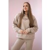 Insulated cotton set, sweatshirt with embroidery + beige trousers krémová One size Kesi 5907302883209