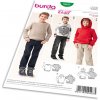 Strih Burda 9407 - Jednoduchá detská mikina, sveter