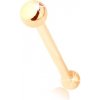 Šperky eshop - Rovný piercing do nosa v žltom 14K zlate - drobná lesklá guľôčka, 2 mm S1GG175.11