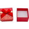 Mareb Darčeková krabička na šperky so zlatým vzorom 5 × 5 cm - červená
