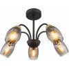 GLOBO 60297-5D GERLY stropné svietidlo D470mm 5xE14 matná čierna, imitácia dreva, dymová