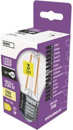 Emos LED žiarovka Filament Mini Globe E27 1,8 W 25 W 250 lm teplá biela