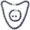 Tiniana Perlová souprava pravé říční perly Siv , náhrdelník, náramek a náušnice, černá