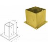 DOMAX PSP zaskrutkovacia pätka stĺpika so štvorcovou základňou Galvanický zinok žltý (ZNZ) PSP 200 - 201 x 200 x 260 x 2.5 mm (1 ks)