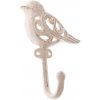 Liatinový vešiak Vtáčik biela, 15 x 11 cm