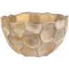 Betónový obal na kvety Plástev - okrúhla miska, veľ. M, béžovo-zlatá