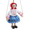 Drevená marioneta Dievča, 14 cm