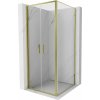 Mexen Exo, výklopný sprchový kút 90 x 90 cm, číre sklo, zlatá, 814-090-090-50-00