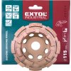 Extol Industrial kotúč brúsny diamantový dvojradový, 115mm, pozdĺžne lamely, 8703121