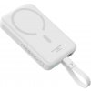 Baseus – Magnetic Mini – powerbanka, MagSafe, 2× USB-C, Lightning, 30 W, 10000 mAh – biela KF2332523