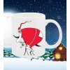 Hrnček matný biely Crazy Santa (Vianočný hrnček, s potlačou, santa, vánoční, s potiskem)