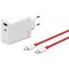 OnePlus SUPERVOOC 120W Dual USB-A + USB-C Cestovní Nabíječka + USB-C/USB-C Kabel White