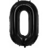 PartyDeco Fóliový balón číslo 0, 86cm čierny